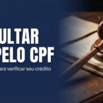 alt="Banner azul com texto 'Consultar RPV pelo CPF' e foto de um martelo de juiz sobre documentos jurídicos."